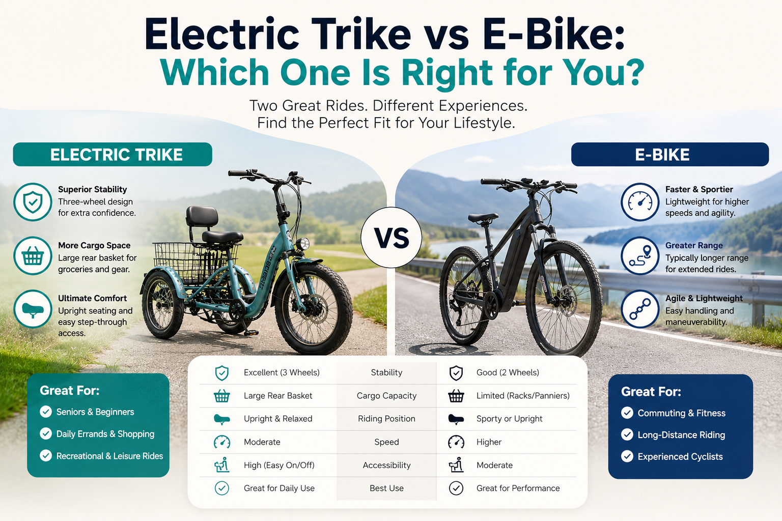Electric Trike vs E-Bike: Which One Is Right for You?